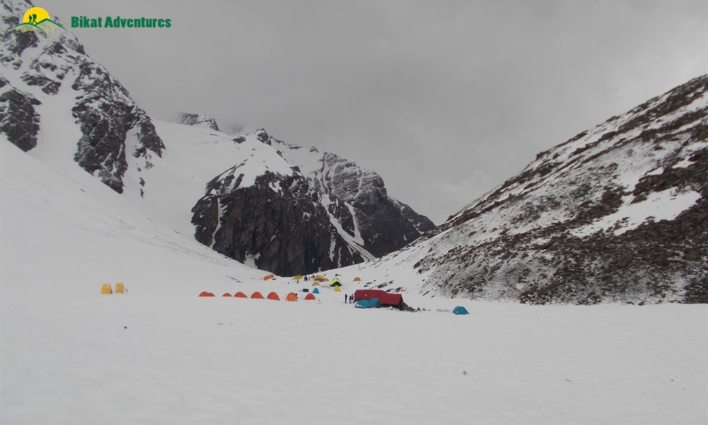 Snowfall at Dunda campsite