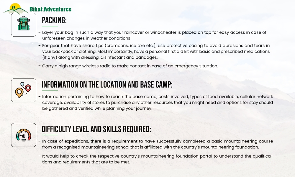 Things to Remember for a Self Guided Expedition